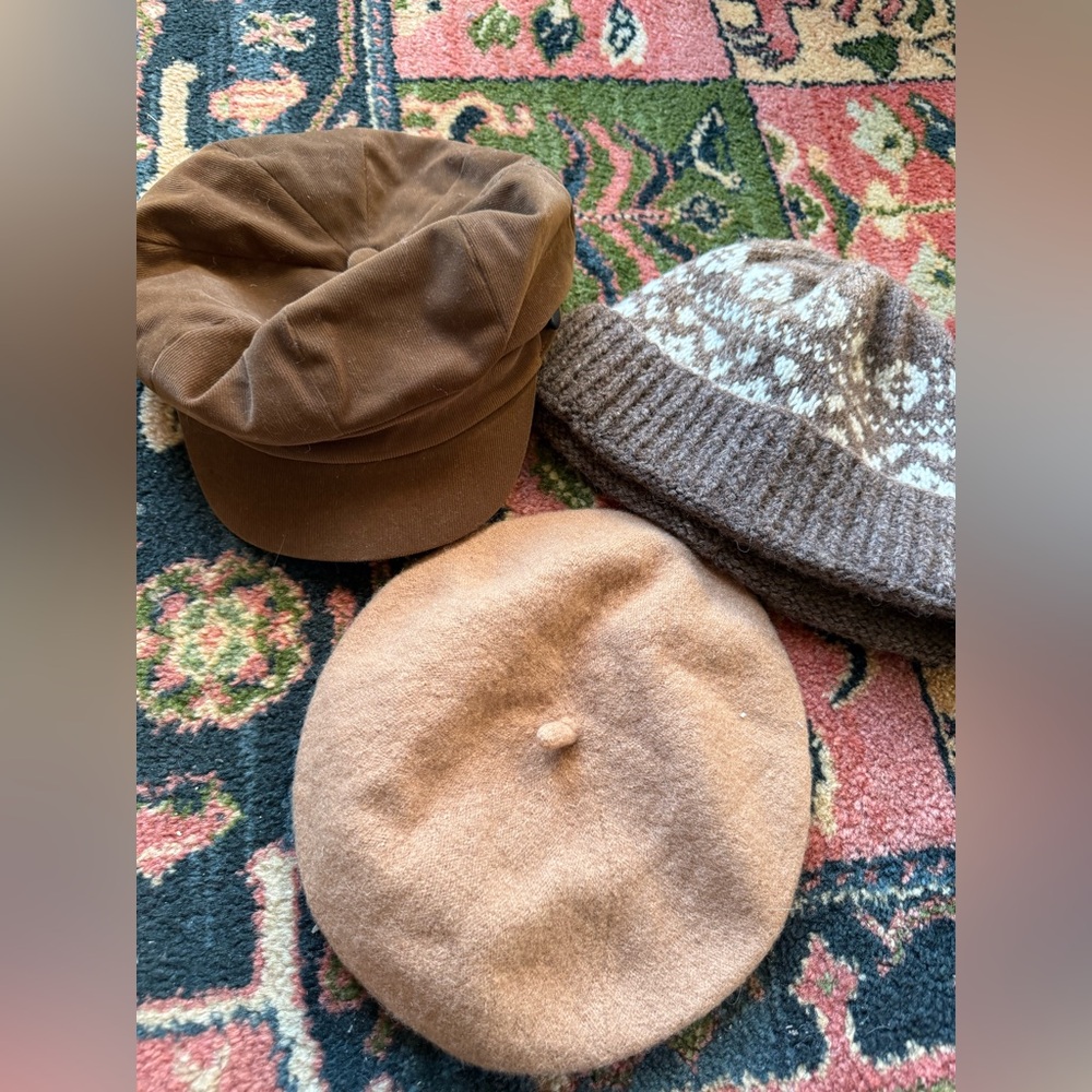 Hat bundle Tan 100% pure Wool Beret Hat